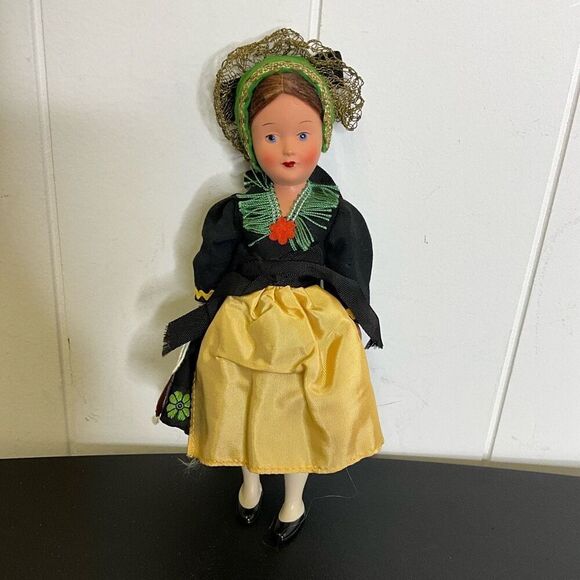 Vintage Handmade Austrian Doll 8" Tall Trachtenpuppen New With Tags - Picture 1 of 10